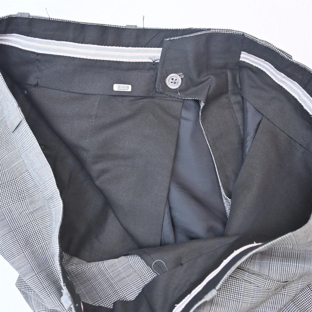 Bespoke 42R 38x32 Gray Prince of Wales Glenn Check Wool Mens Jacket Pants Suit
